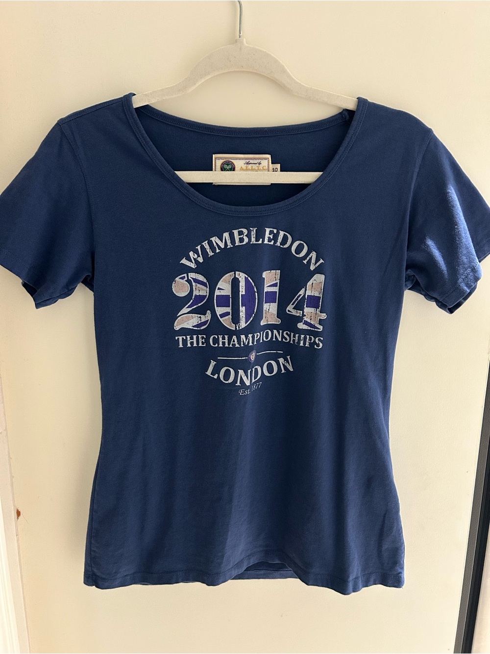 Wimbledon 2014 London Tennis Championships Blue Graphic Tee Size 10